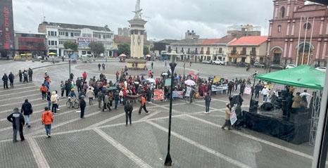 Baja asistencia reportan en la manifestación en reclamo del agua en Ipiales.